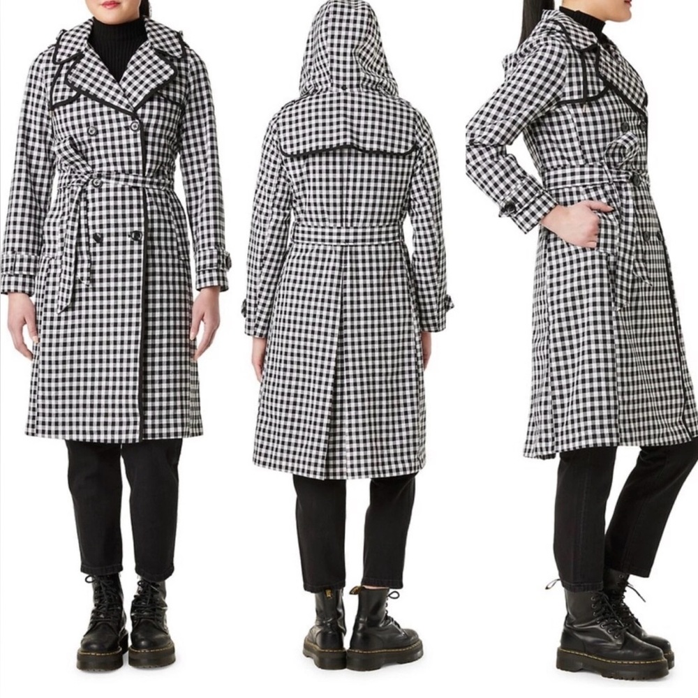 Kate Spade Gingham Trench Coat SZ S